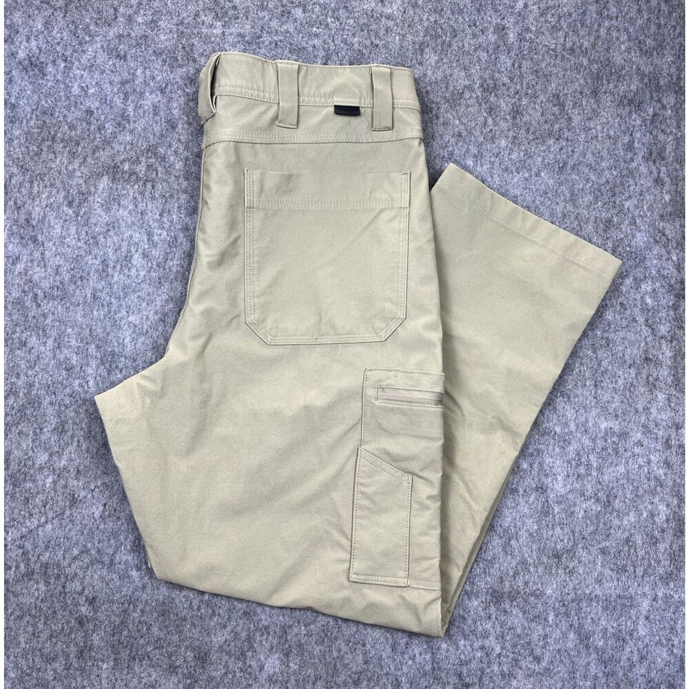 Wrangler Men's Cargo Pants Regular Fit Stretch Khaki Nylon Workwear Size 34x29